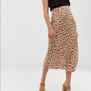 Free People leopard Midi Skirt